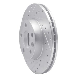 Volkswagen EuroVan Brake Rotor (1) - Front Left - R1 Concepts - Drilled & Slotted - Silver - `96-`00